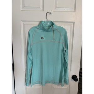 Columbia Golf Womens L aqua Pullover rose gold details embroidered pine meadows